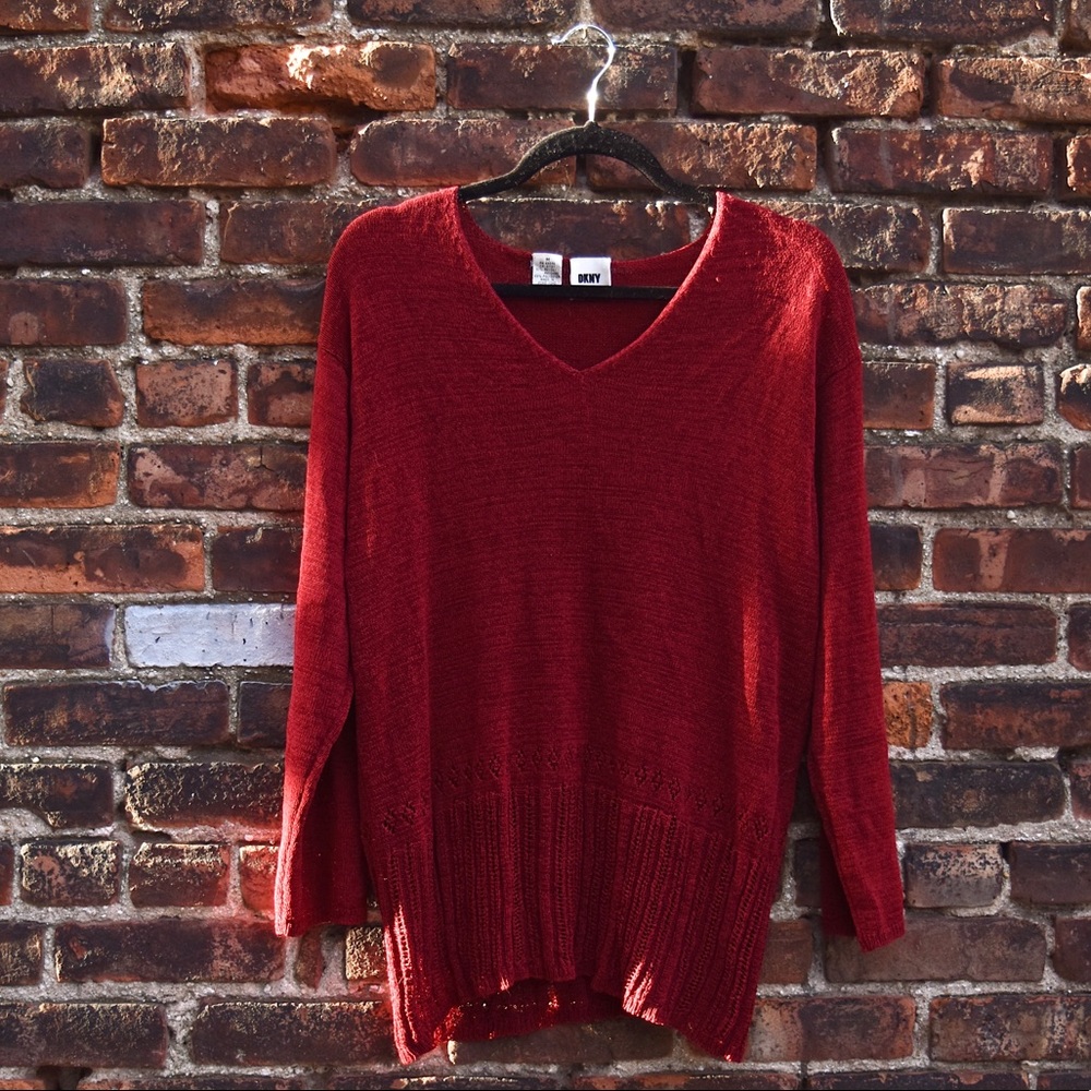 DKNY Cranberry Red oversized sweater